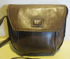 Cute vintage khaki leather bag with long strap . Etienne Aigner, Germany