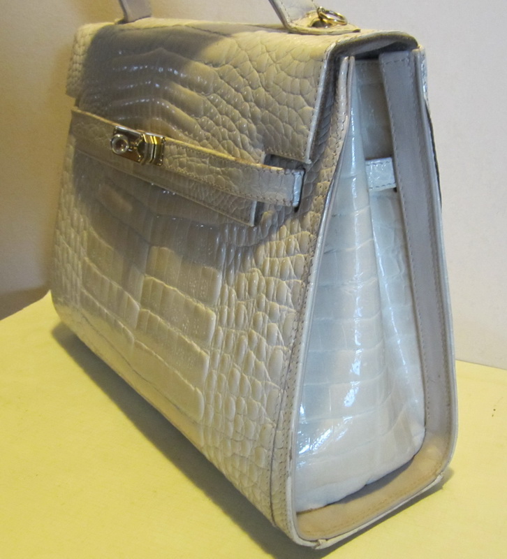 Vintage Louise Fontaine crocodile porosus leather Kelly bag