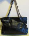 Cute leather bag with chain, shoulder bag; Coccinelle, Italy. 