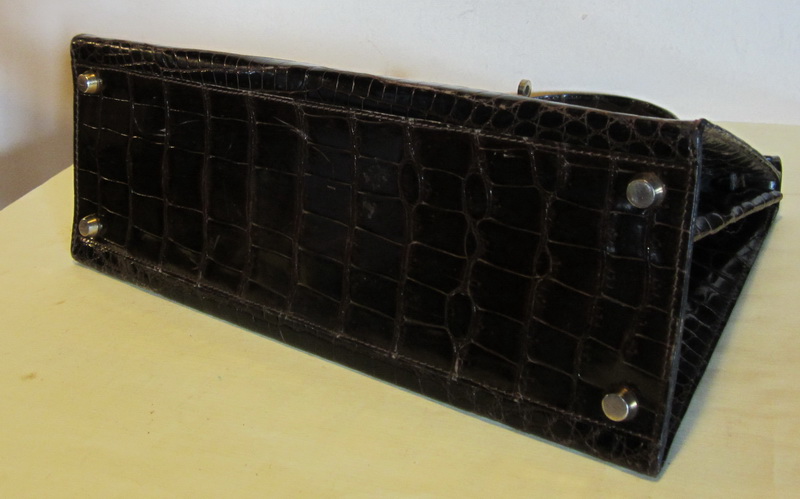 1950's-60's LOUISE FONTAINE Crocodile POROSUS Bag - HERMES CHAINE