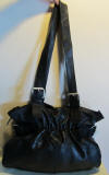 Gorgeous XL black leather shoulder bag !