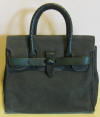 Gorgeous green suede leather bag, Green Hills. 