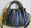 Gorgeous leather bag, handbag, Lupo Barcelona, model Abanico, blue, grey, black